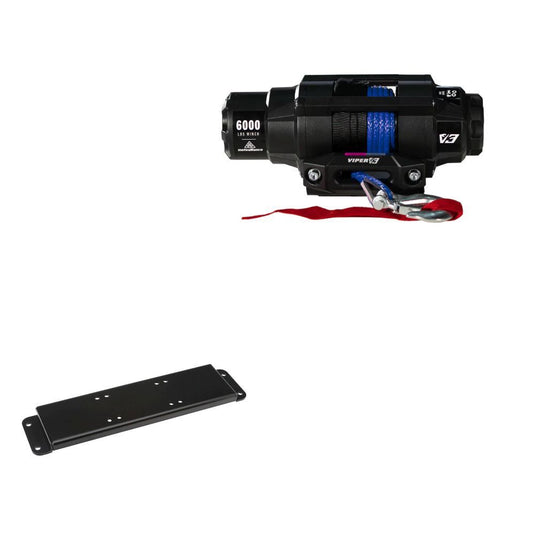 Viper 6000lbs V3 Winch Blue Rope With Mount For Polaris Ranger 500 With an Extreme Bumper 2017-2022