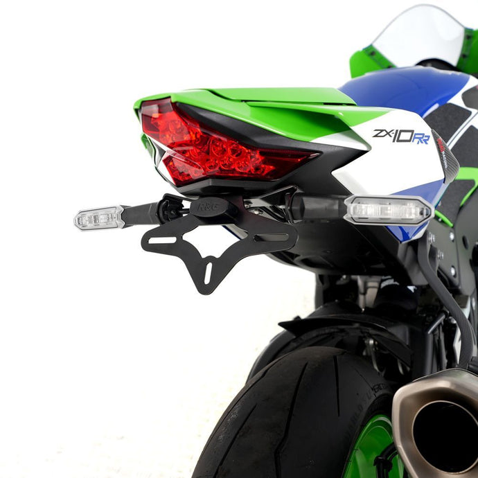R&G Racing Black Tail Tidy License Plate Holder For 2022-2024 Kawasaki Ninja ZX10R ZX1000