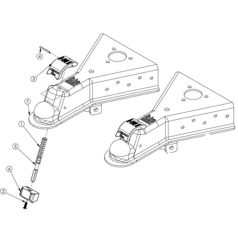 Load image into Gallery viewer, Demco (16680-95) Bolt-On 50 A-Frame Mount 21,000 lb Capacity 2-5/16" Ball Coupler (Replaced 13205-95) - Zinc Plated
