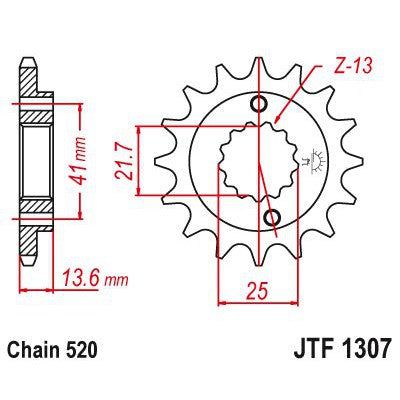 JT Sprockets Front Steel Countershaft Sprocket 14 Tooth 14T 520 Chain