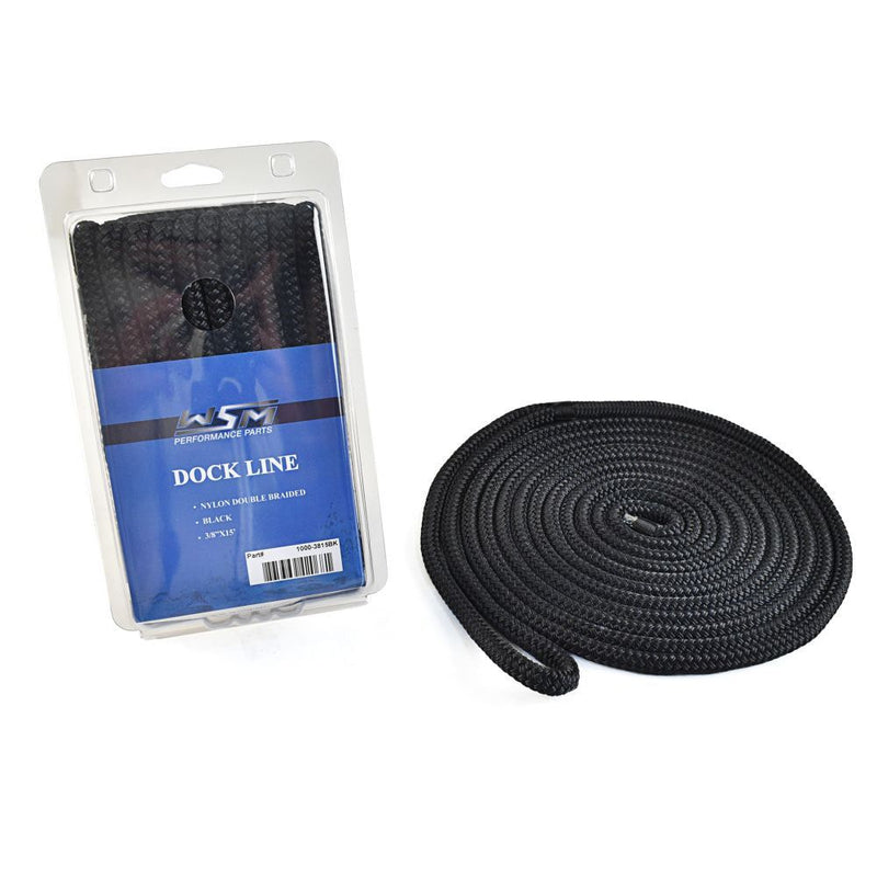 Load image into Gallery viewer, WSM 3/8'' x 15' Nylon Black Dock Line 1000-3815BK
