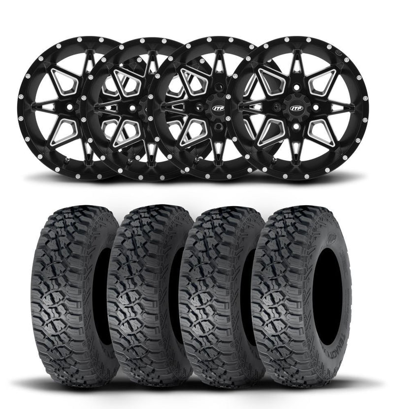 Load image into Gallery viewer, ITP Tornado 15&quot; Matte Black Wheels And Tenacity Tires [32x10R-15]
