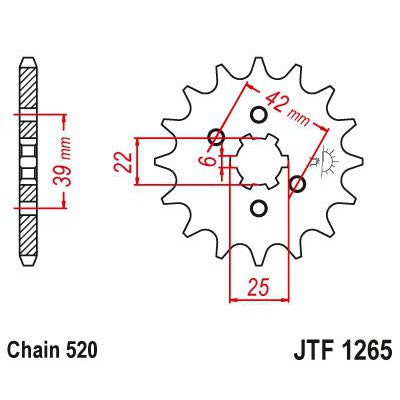 JT Sprockets Front Steel Countershaft Sprocket 15 Tooth 15T 520 Chain