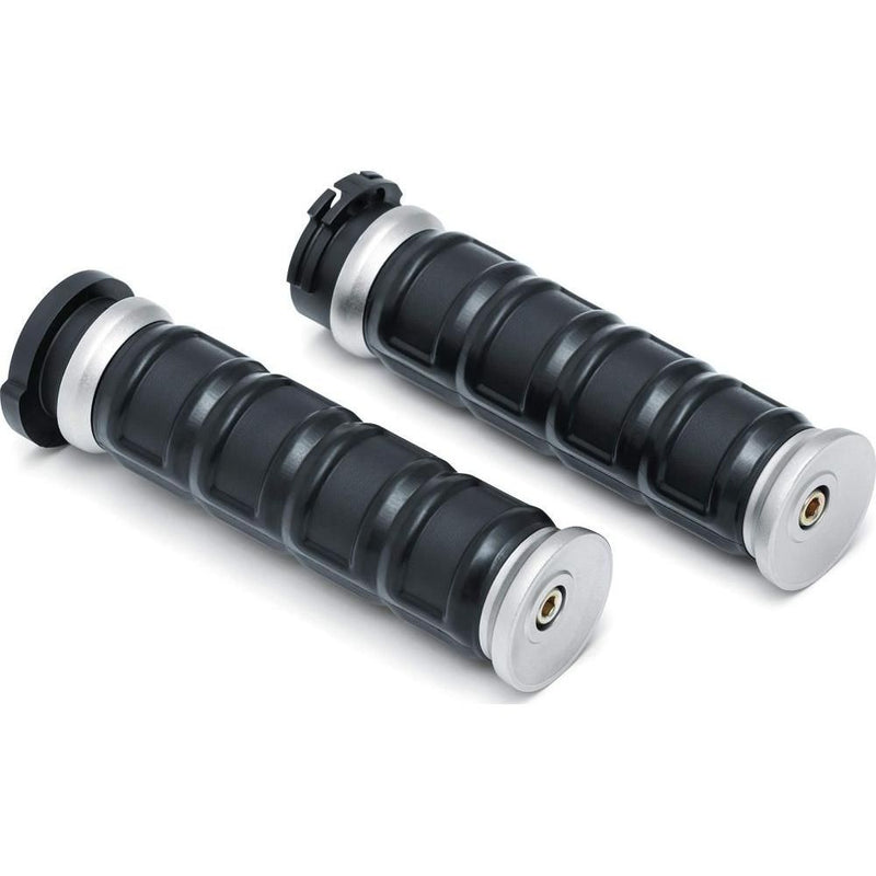 Load image into Gallery viewer, Kuryakyn Dillinger Grips for V-Twin Dual Cable Silver

