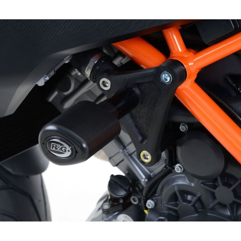 Load image into Gallery viewer, R&amp;G Racing Black Aero Style Crash Protection Bobbins For 2016-2020 KTM 1290 Super Duke GT
