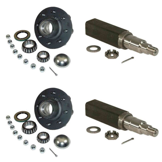 Trailer Axle Spindle Kit - (2) 8-Bolt on 6-1/2