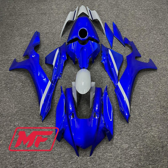 Monster Fairings Full Kit Yamaha R1 20-23 Gloss Blue and Grey + Windshield + Gas Tank Cover