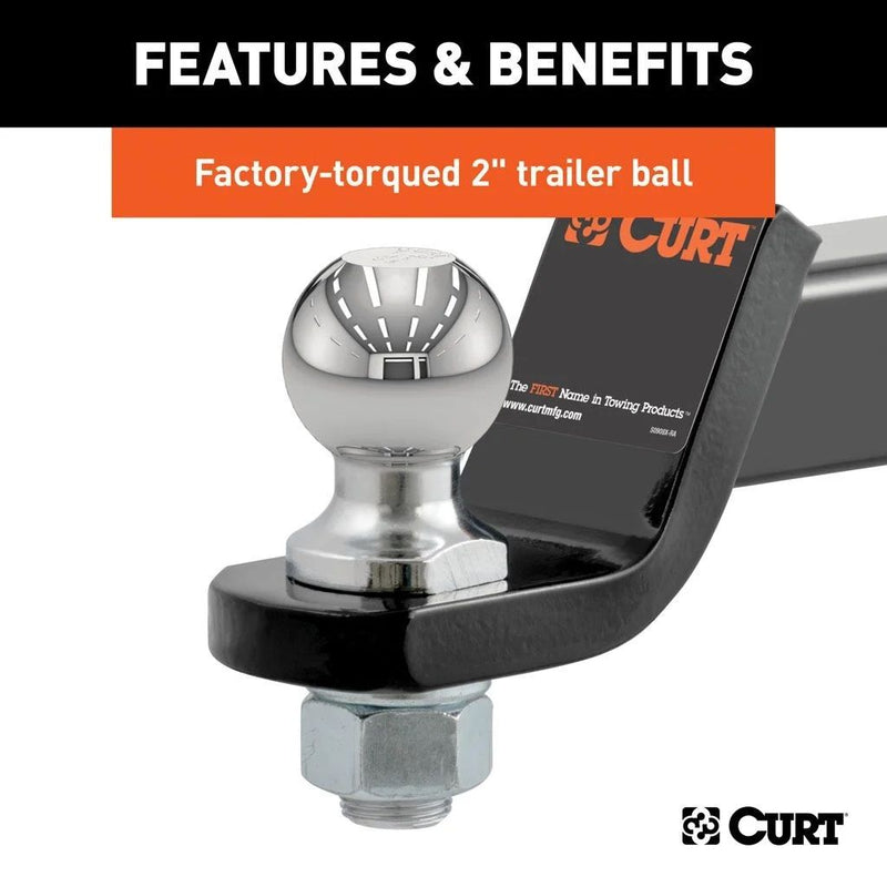 Load image into Gallery viewer, CURT Manufacturing - Ball Mount w/ 2 Inch Ball - 2 Inch Shank - 2 Inch Drop - Includes Hitch Pin &amp; Clip

