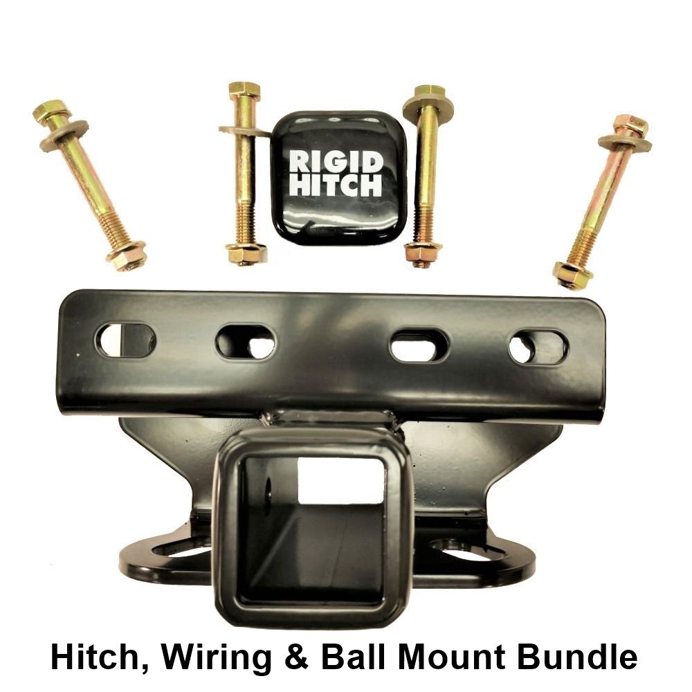 Rigid Hitch R3-0481 Class III 2 Inch Receiver Trailer Hitch Bundle - Includes Ball Mount and Custom Wiring Harness - fits Select Ford Bronco Without LED Tail LIghts (No Bronco Sport)