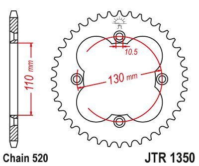 Load image into Gallery viewer, JT Sprockets Rear Steel Sprocket 40 Tooth 40T 520 Chain JTR1350.40
