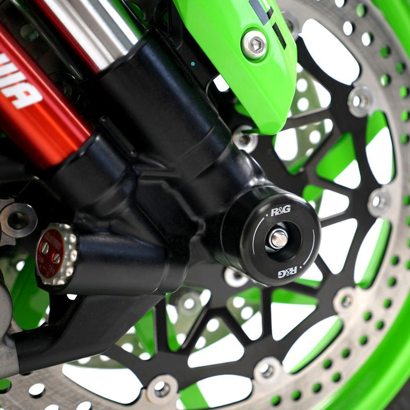 Load image into Gallery viewer, R&amp;G Racing Black Fork Protectors For 2016-2019 Kawasaki Ninja ZX10R ZX1000
