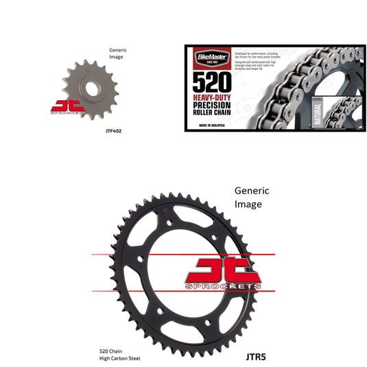 520H Heavy-Duty Chain Natural, Front & Rear Sprocket Kit for BMW F650 1994-1995
