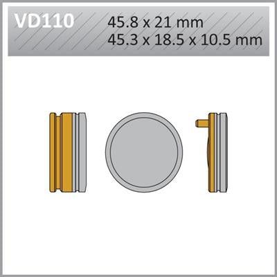 Front Vesrah SemIMetallic Brake Pads for HONDA CB200T 75-76