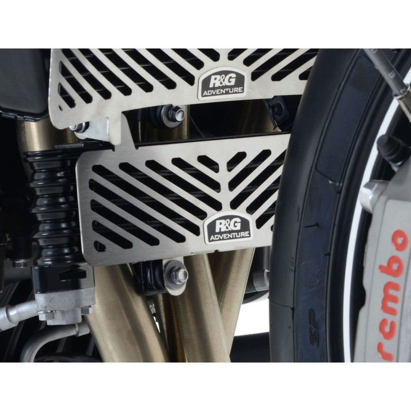 Load image into Gallery viewer, R&amp;G Racing Stainless Steel Oil Cooler Guard For 2011-2012 Triumph Speed Triple
