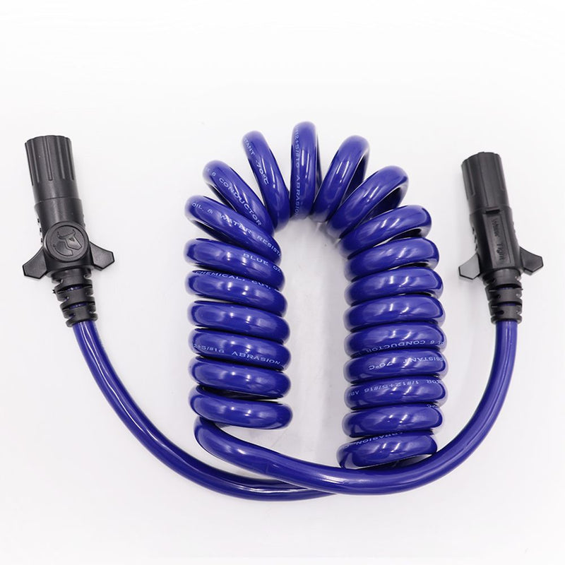 Load image into Gallery viewer, Blue Ox BX8862 6-Round to 6-Round Electrical Coiled Cable Extension
