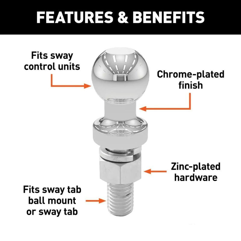 Load image into Gallery viewer, Replacement 1-1/4&quot; Sway Control Ball, 5/8&quot; Diameter x 1-3/4&quot; Long Shank
