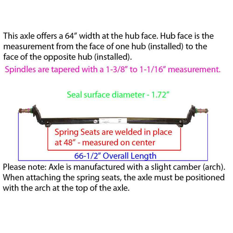 Load image into Gallery viewer, 3,500 lb. Drop Axle Tube with 64 Inch Hub Face

