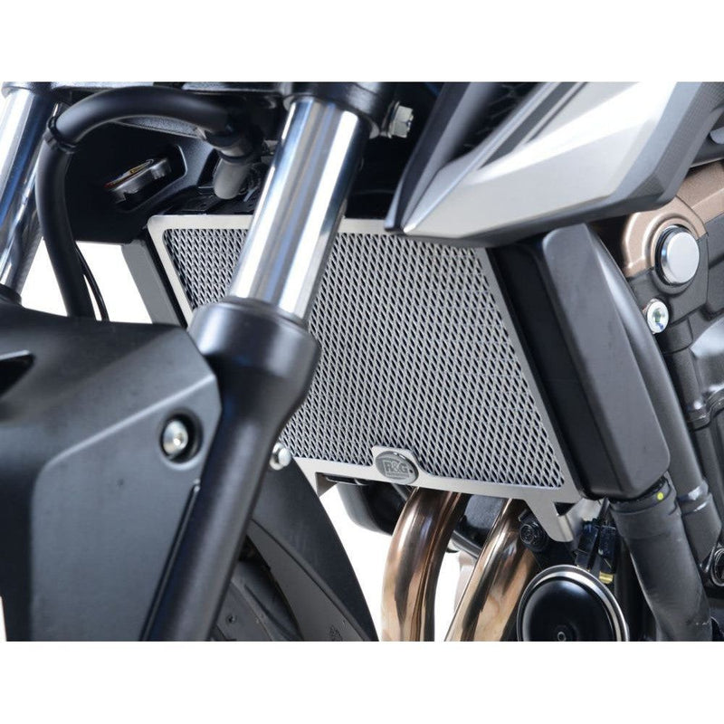 Load image into Gallery viewer, R&amp;G Racing Black Aluminum Radiator Guard For 2016-2018 Honda CB500F RAD0206BK
