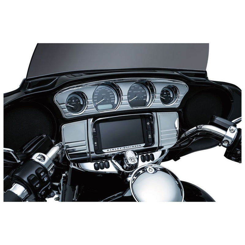 Load image into Gallery viewer, Kuryakyn Chrome Dash Switch Panel Batwing Accent Harley Bagger Touring 2014-2017
