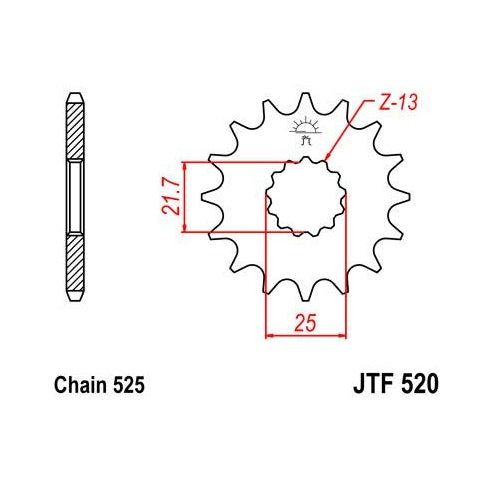 Steel Front Sprocket 17T for Street TRIUMPH 675 Street Triple/R 2008-2013