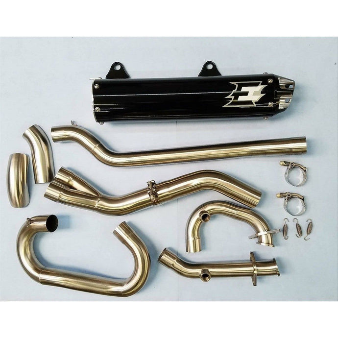 Empire Industries Single Full System Exhaust Black For Kawasaki KFX 650-750 2005-2023
