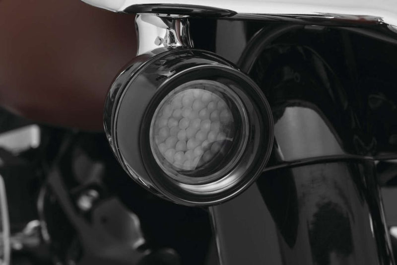 Load image into Gallery viewer, Kuryakyn LuminEZ LED Front Turn Signal Inserts for Harley-Davidson Black
