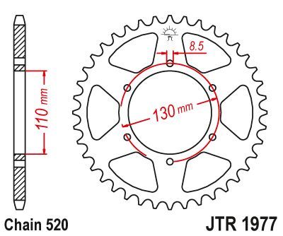 Load image into Gallery viewer, JT Sprockets Rear Steel Sprocket 48 Tooth 48T 520 Chain JTR1977.48
