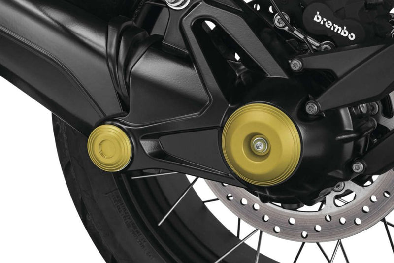 Load image into Gallery viewer, Kuryakyn Lodestar Gold Rear Axle Sliders 3802
