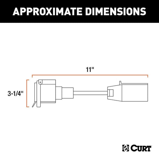 7-way RV Blade (Flat pin) to 7-way RV (Flat pin) Lamp-out By-Pass Adapter