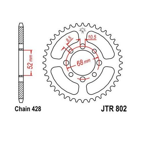 Steel Rear Sprocket 34T for Street KAWASAKI KV100 1976