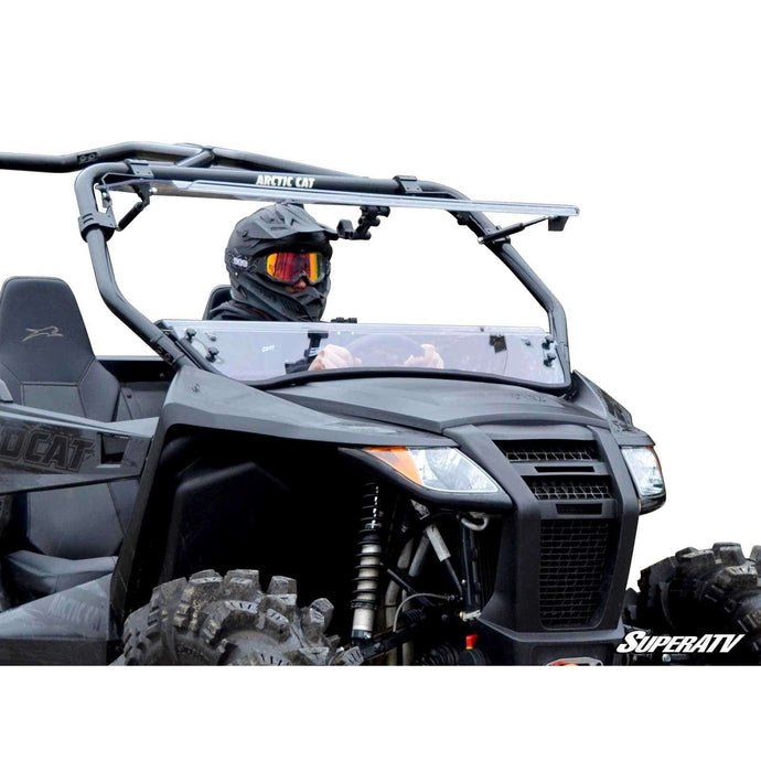 SuperATV Arctic Cat Wildcat Trail Scratch Resistant Flip Windshield FWS-AC-T-70