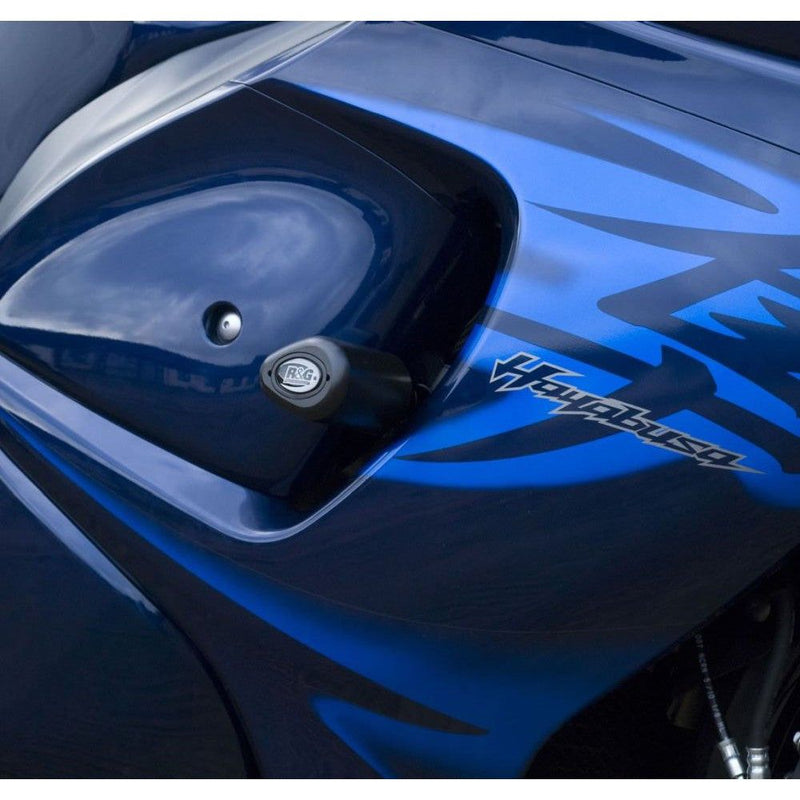 Load image into Gallery viewer, R&amp;G Racing Black Aero Style Crash Protection Bobbins Non Drill For 2008-2020 Suzuki Hayabusa 1340
