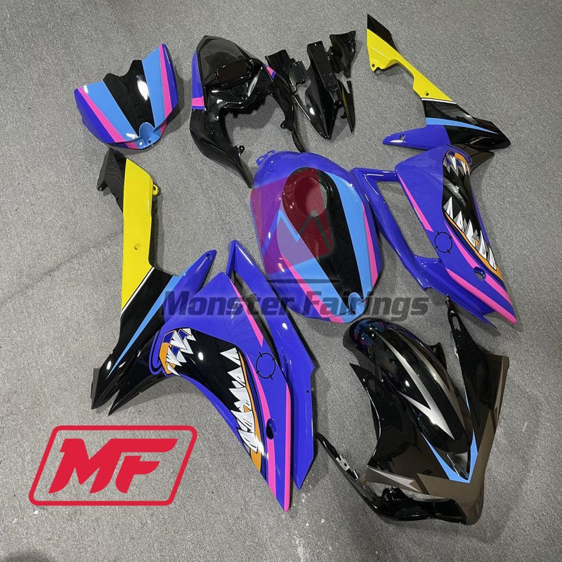 Load image into Gallery viewer, Monster Fairings Full Kit Yamaha R1 07-08 Blue Shark + Windshield + Gas Tank Cover
