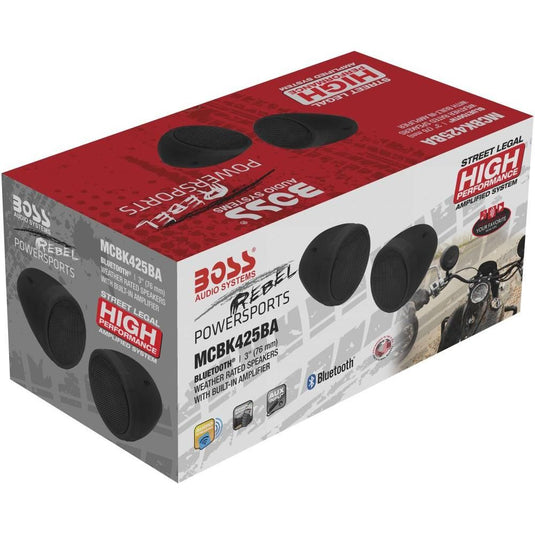Boss Audio Systems 600-Watt Bluetooth 3" Speaker Kit Black, Built-in Amp