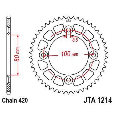 Load image into Gallery viewer, JT Sprockets Rear Racelite Aluminum Race Sprocket Red 38 Tooth 38T 420 Chain
