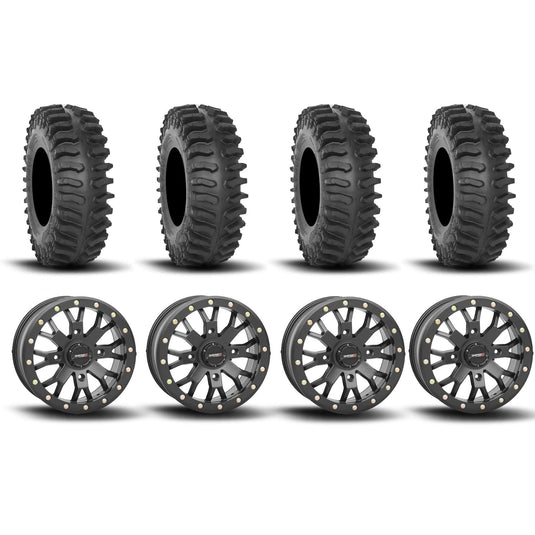 System 3 SB-4 Beadlock Matte Black 15" Wheels And XT400 Tires [33x10R-15]
