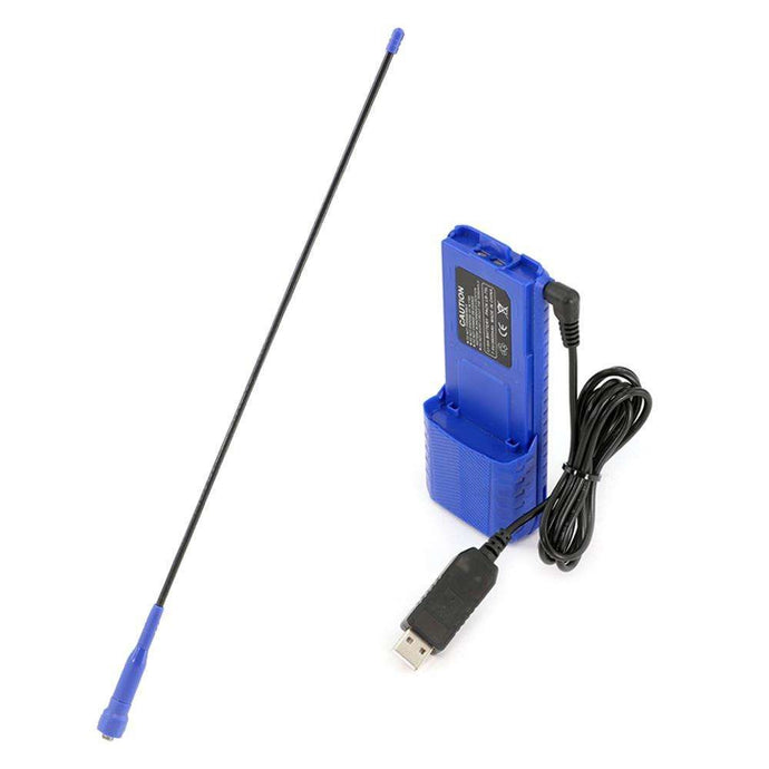 Rugged Radios GO FURTHER BUNDLE - for V3 and RH5R Handheld Radios - Long Range Antenna , XL Battery , and USB Charging Cable GOFURTHER-BUNDLE