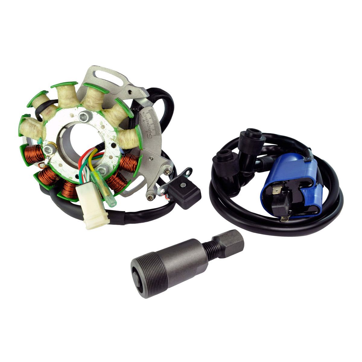 RMStator 100W Stator Kit With External Ignition Coil, Backplate, And Flywheel Puller