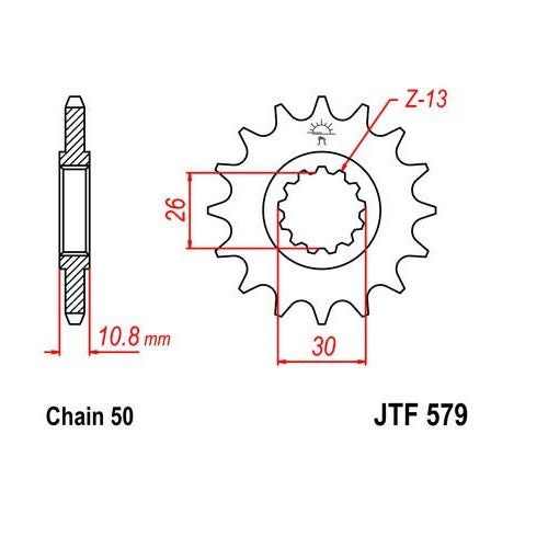 Steel Front Sprocket 17T for Street YAMAHA FJ1200/C 1989-1992