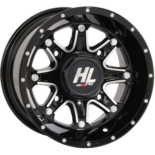 High Lifter 12x7 4/137 4+3 Gloss Black Machined HL4 Wheel 12HL04-1137
