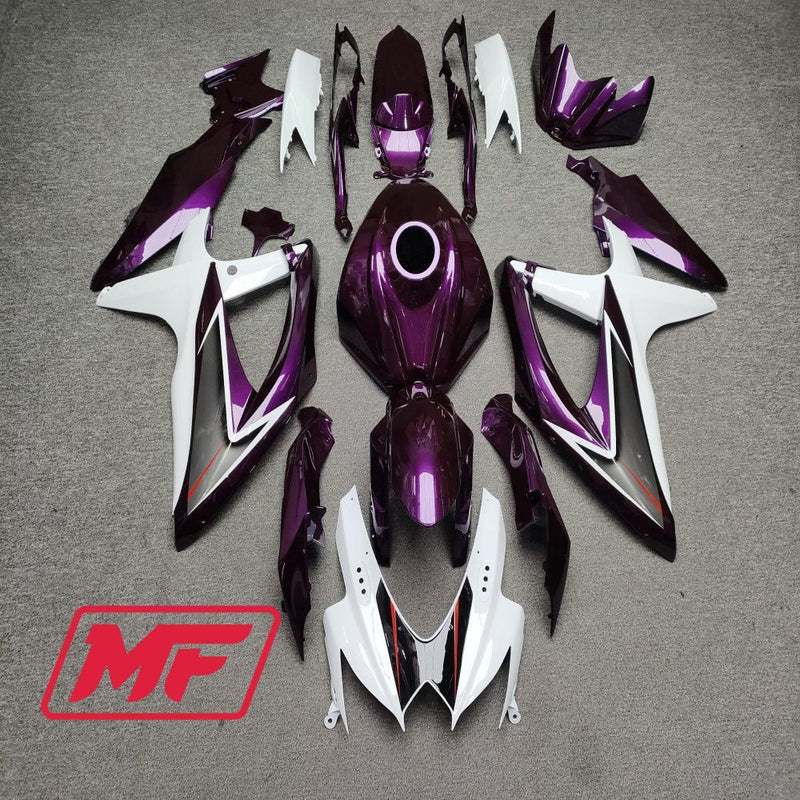Load image into Gallery viewer, Monster Fairings Full Kit Suzuki GSXR600-750 08-10 Purple And White + Windshield + Gas Tank Cover

