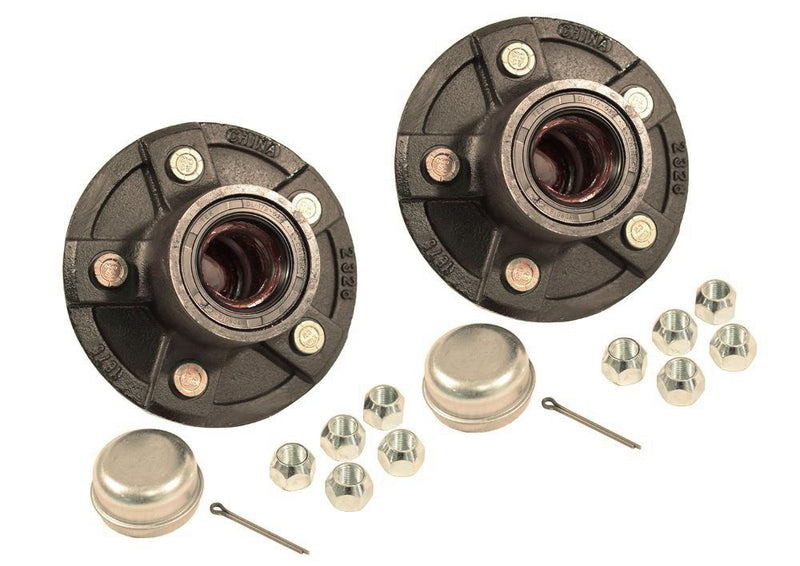 Load image into Gallery viewer, Pre-Grease-Packed Trailer Hub Assembly - 5 On 4-1/2" Bolt Circle, 1,750 lbs. Capacity For 1-3/8" To 1-1/16" tapered spindles - One Pair
