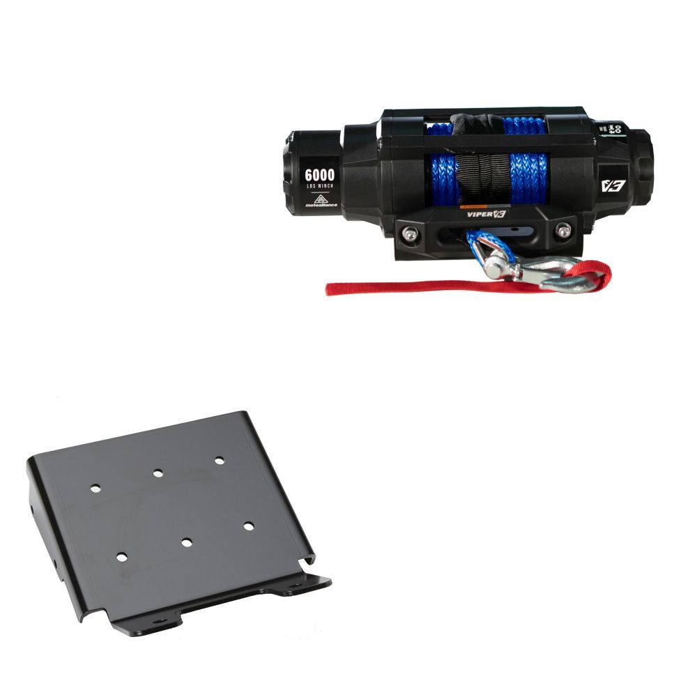 Viper 6000lbs V3 Winch Blue Rope With Mount For Suzuki King Quad 400 2008-2020