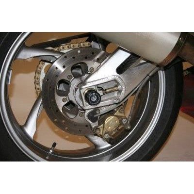 Load image into Gallery viewer, R&amp;G Racing Black Spindle Sliders For 2003-2010 Benelli Tornado Tre 900Novecento
