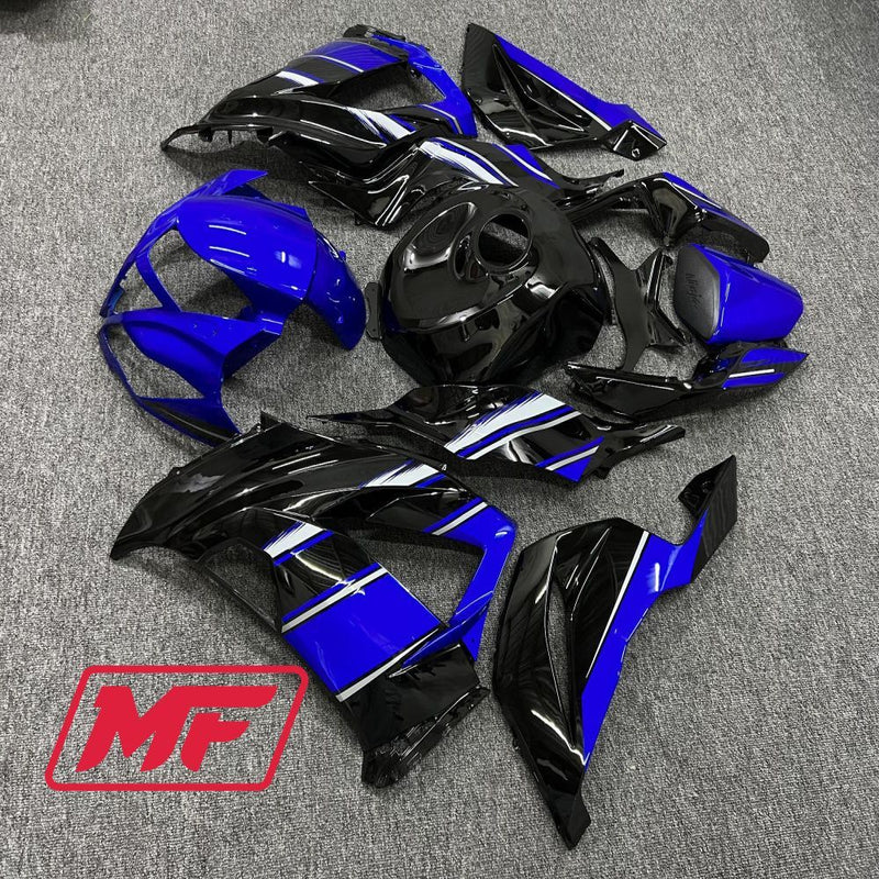 Load image into Gallery viewer, Monster Fairings Full Kit Kawasaki ZX-6R 13-18 Deep Blue and Black + Windshield + Gas Tank Cover
