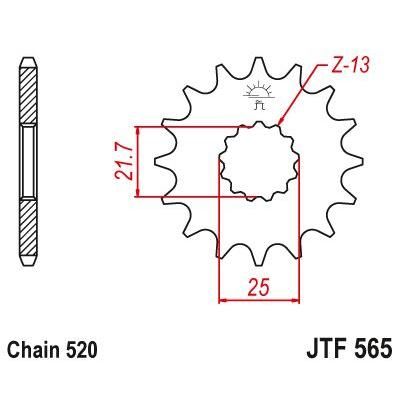 Load image into Gallery viewer, JT Sprockets Front Steel Countershaft Sprocket 15 Tooth 15T 520 Chain JTF565.15
