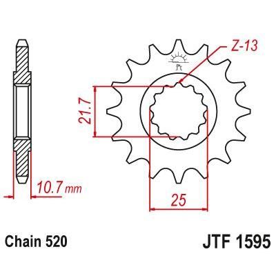 JT Sprockets Front Steel Countershaft Sprocket 16 Tooth 16T 520 Chain For Yamaha XJ6 SP 2013 JTF1595.16