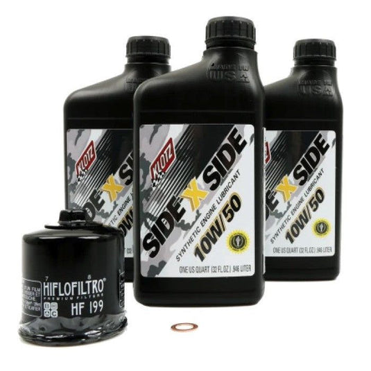 Klotz Synthetic 10W/50 Oil Change Kit with Hiflo Filter For Polaris RZR XP Turbo
