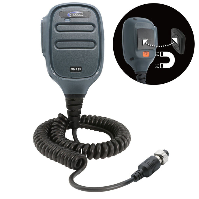 Rugged Radios Hand Mic for GMR25 Mobile Radio with Scosche MagicMount HM-GMR25