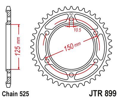 Load image into Gallery viewer, JT Sprockets Rear Steel Sprocket 42 Tooth 42T 525 Chain JTR899.42
